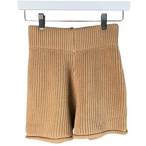 Zulu and Zephyr Tan Citton Knit High Waisted Shorts Size US 2 NWT